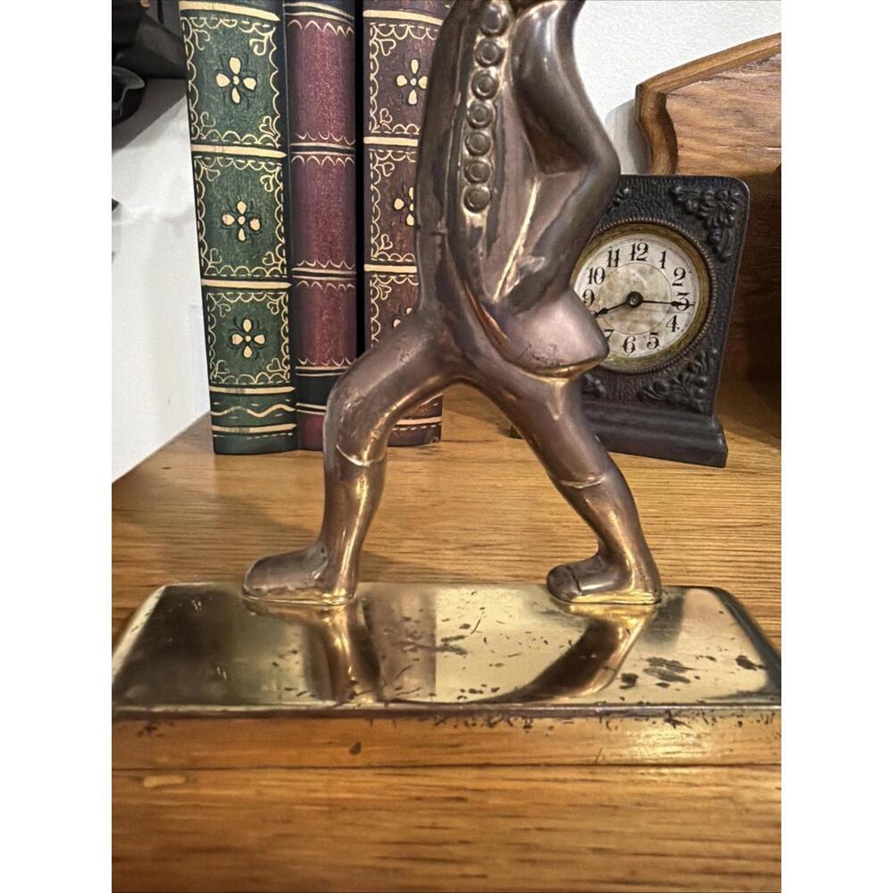 Vintage Hessian Soldier Brass Door Stop Book End Revolutionary War Colonial - Picture 4 of 10